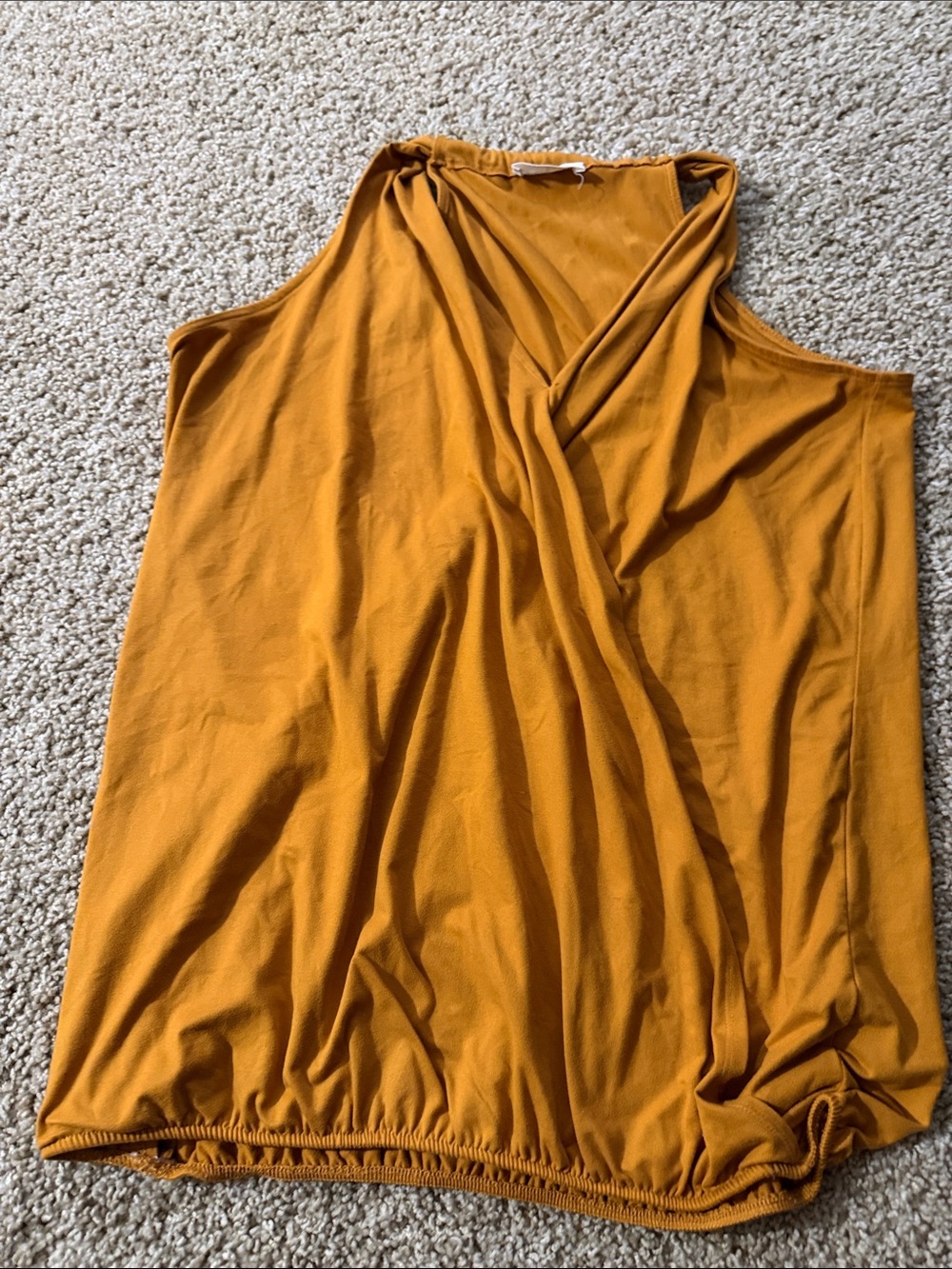 Women’s Sleeveless Wrap-Front Tank in Mustard